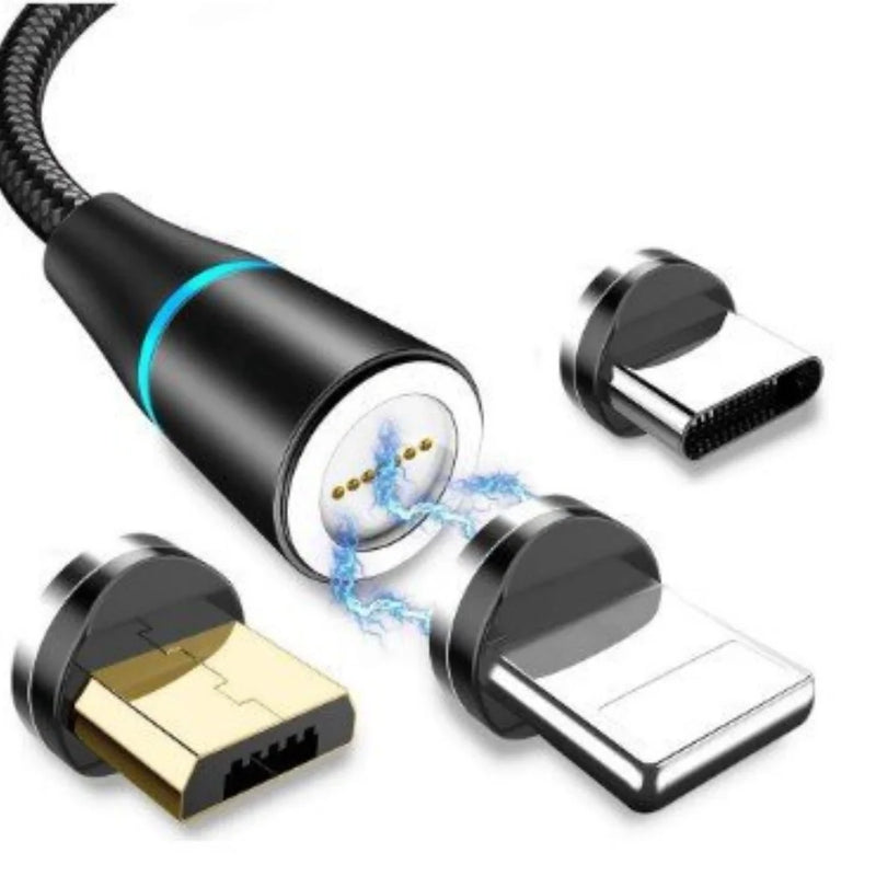 Cabo USB Magnético 3 em 1 Universal