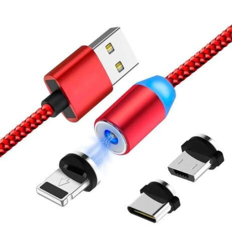 Cabo USB Magnético 3 em 1 Universal