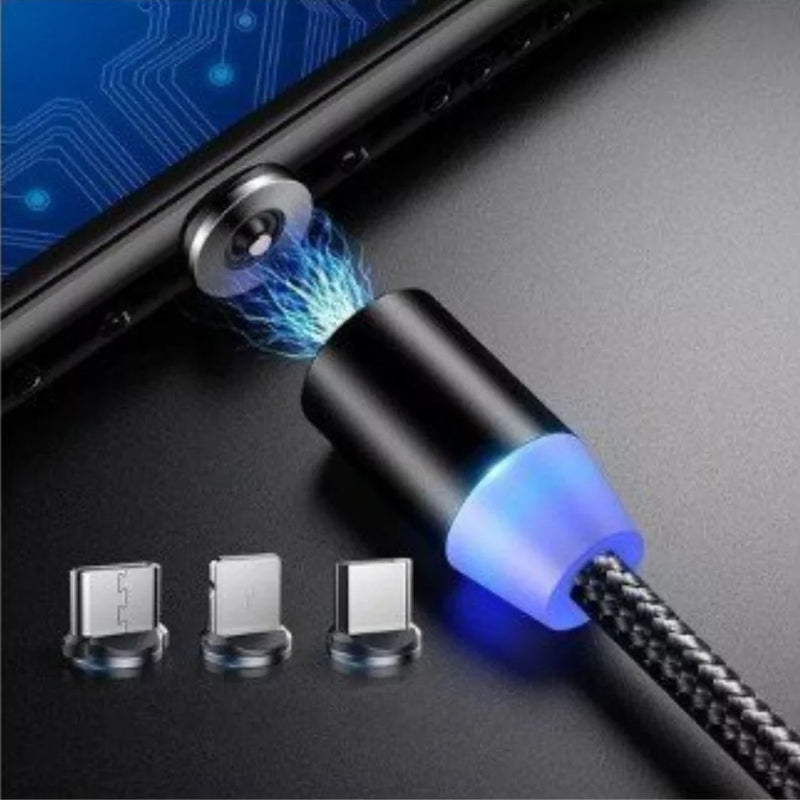 Cabo USB Magnético 3 em 1 Universal