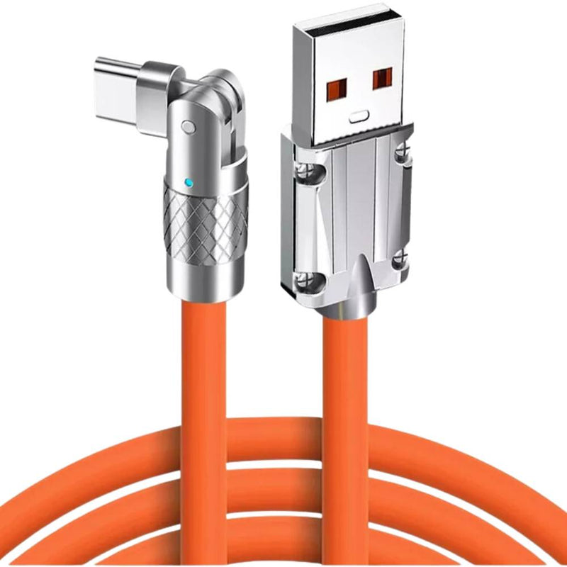 Cabo USB-Lightning 120W: Carregamento Super Rápido e Cotovelo